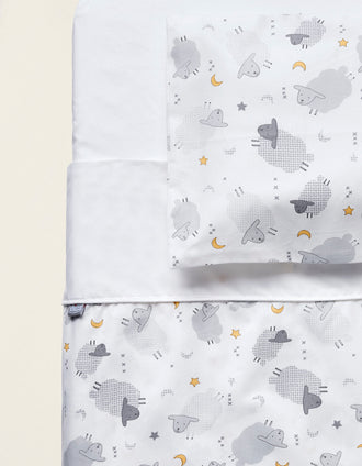 Cot Sheet Set Chicco Next2Me Grey Sheep
