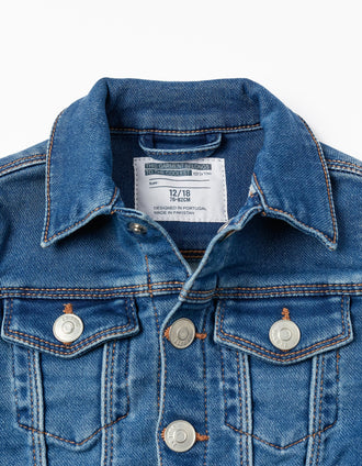 Veste en Denim de Coton Bébé Garçon, Bleu