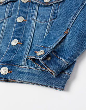 Veste en Denim de Coton Bébé Garçon, Bleu
