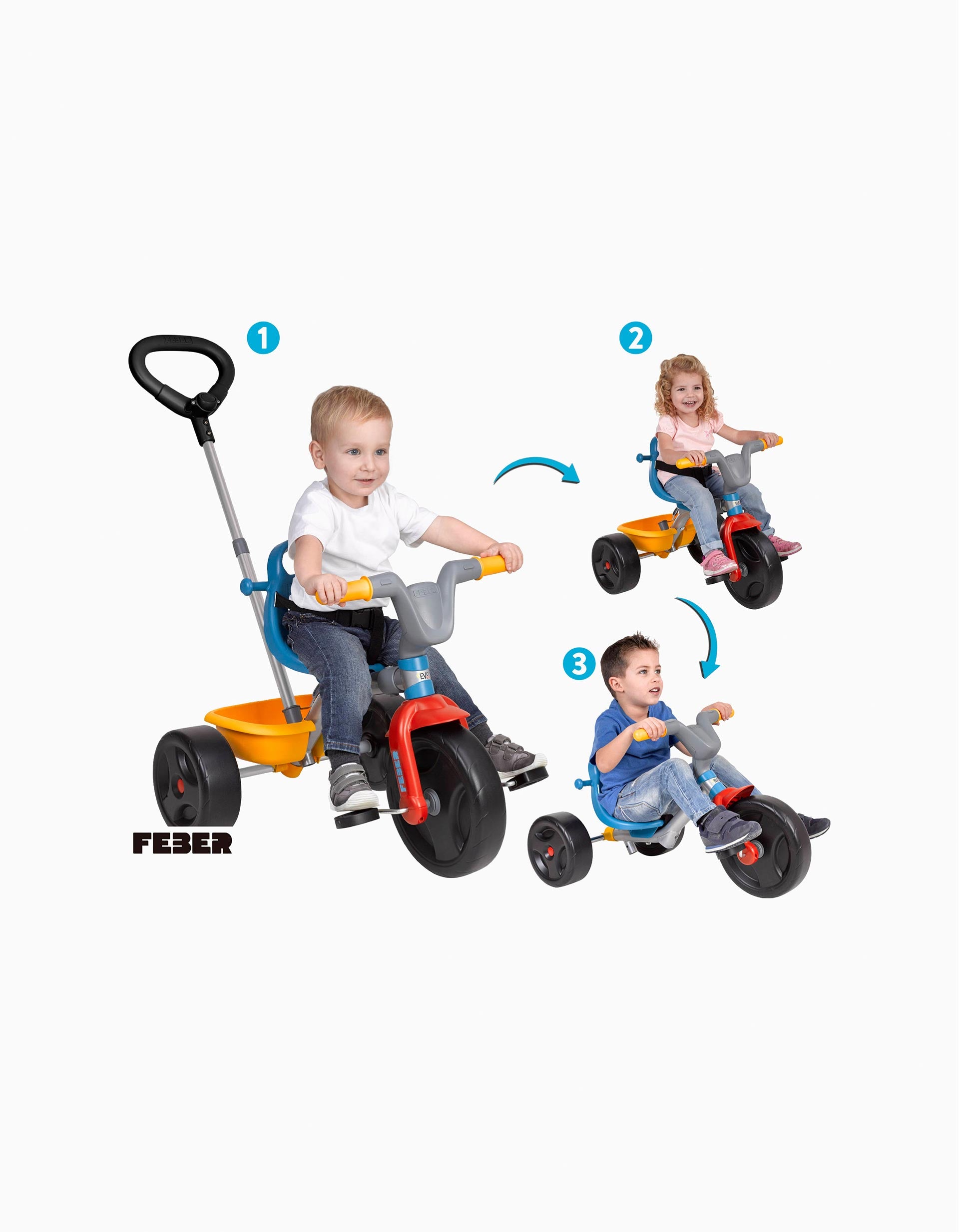 Triciclo Evo Trike 3 em 1 Feber 18M+