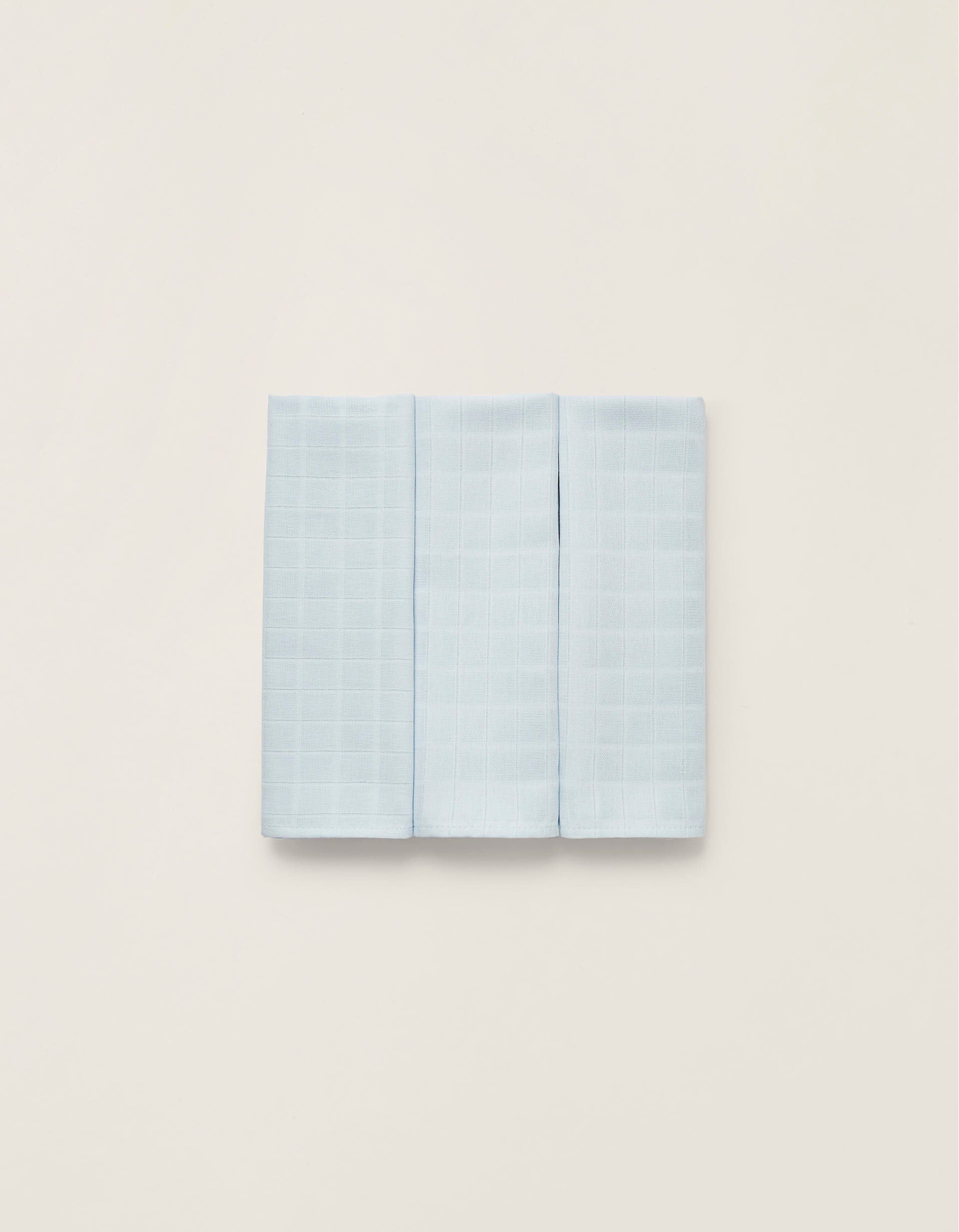 3 Nappy Squares Plain 65X65 Blue Zy Baby 