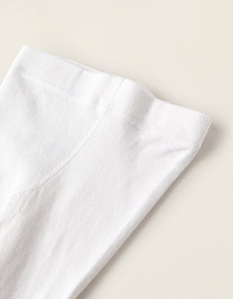 Leotardos de Punto Anti-Bolitas Para Bebé, Blanco