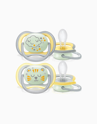 2 Sucettes Ultra Air Silicone Night Neutral 18M+ Philips/Avent
