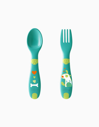 Conjunto de Cuchara y Tenedor Green 12M+ Chicco