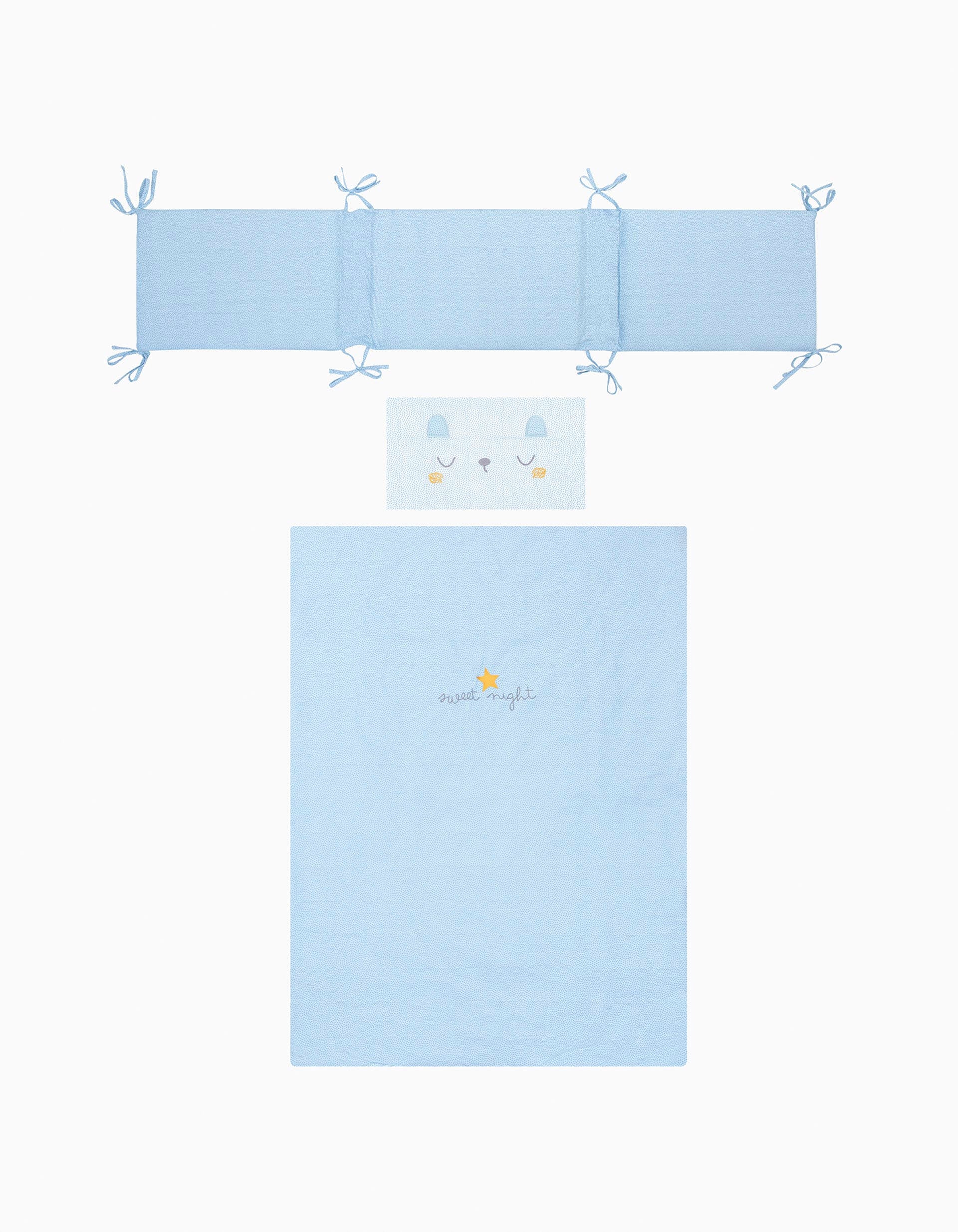 Duvet, Bumper and Pillowcase 60X120Cm Volare Blue Bimbichic