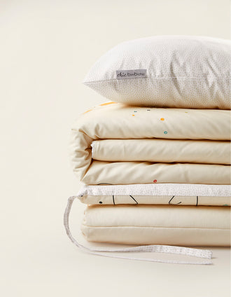Edredão, Resguardo e Almofada Para Cama 60X120Cm Funny Beige Bimbichic