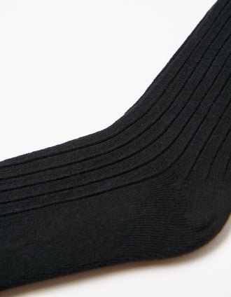 Collants de Malha Canelada Anti-Borboto para Menina, Preto