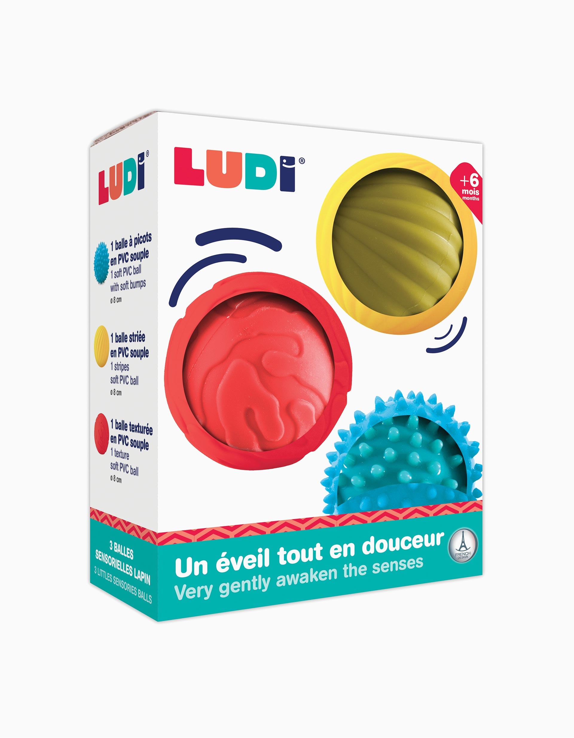 Pack 3 Bolas Sensoriales Ludi 6M+