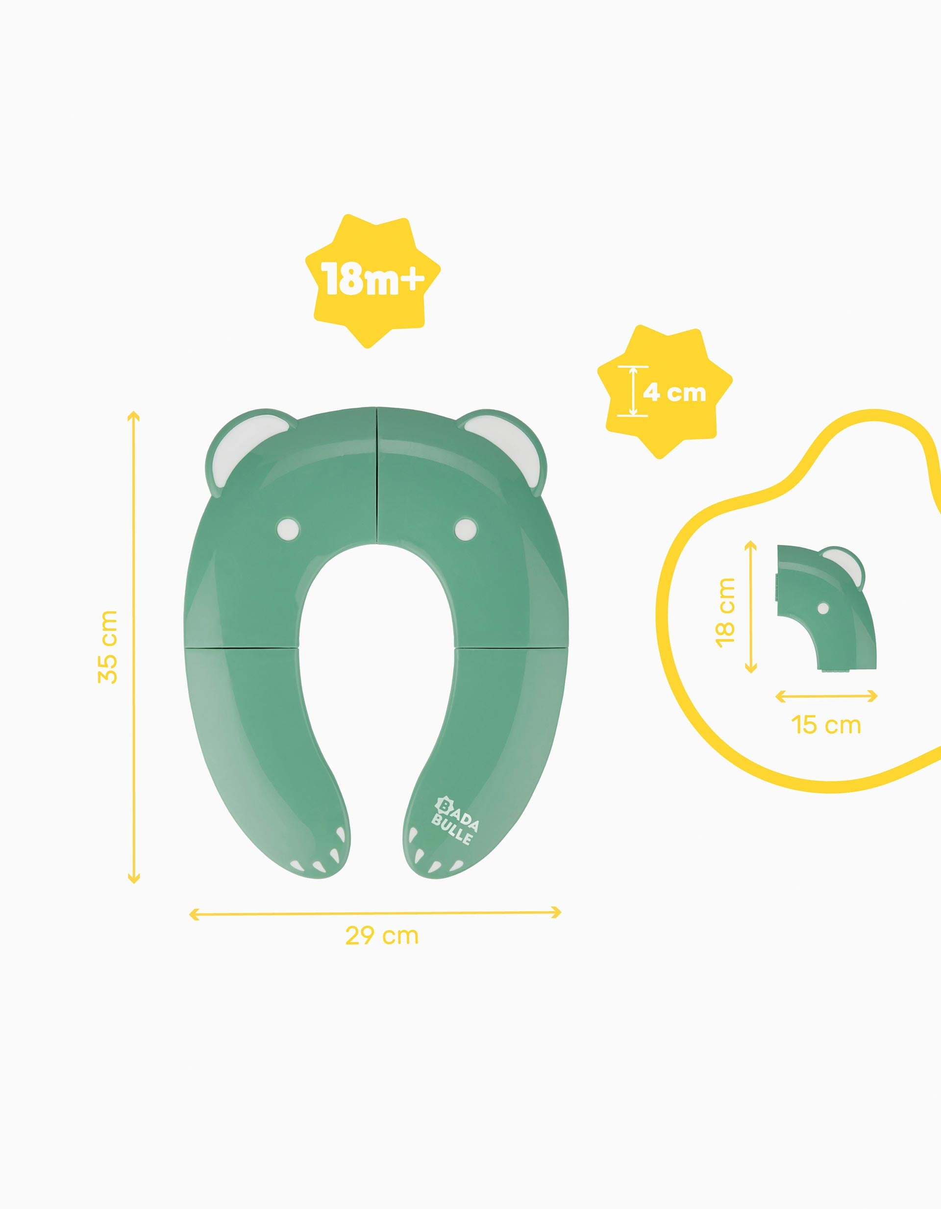 Foldable Toilet Seat Reducer Green Badabulle