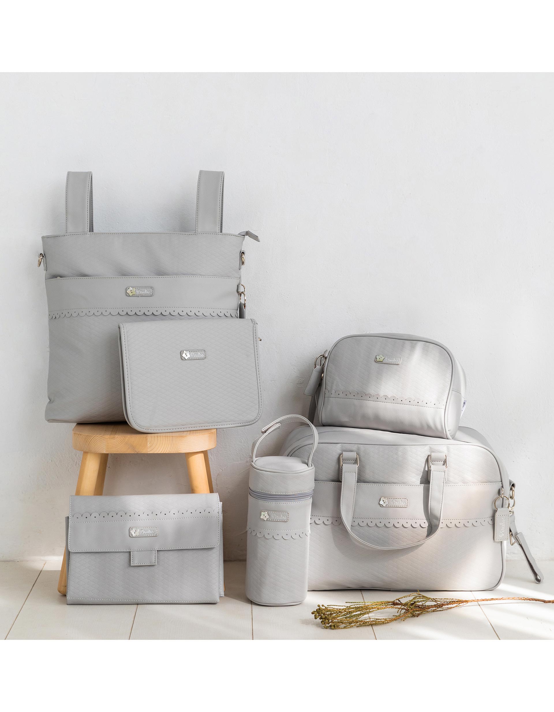 Sac à Langer Ecopiel Rombos Grey Bimbipirulos