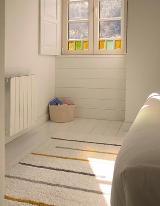 Alfombra a Rayas Gris/Amarillo ZY Baby 90X150Cm