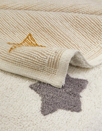 Alfombra con Estrellas Gris/Amarillo ZY Baby 90X150Cm
