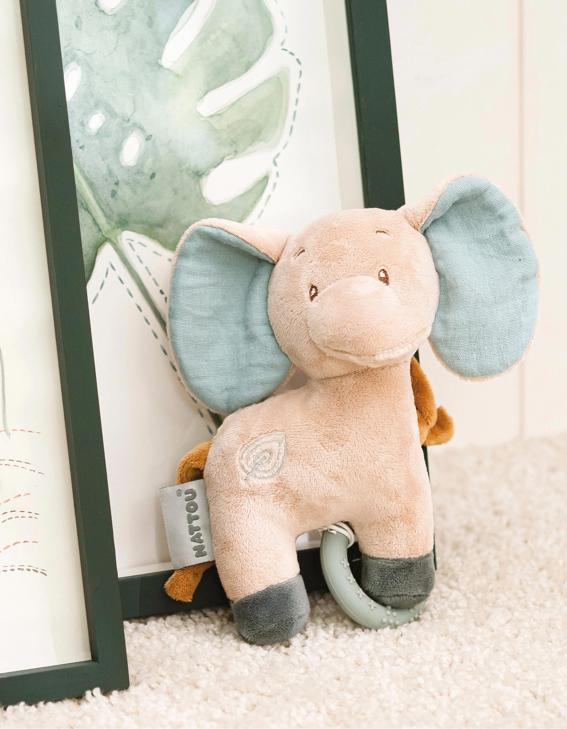 Mini Musical Plush Toy Axel Elephant Nattou 23Cm