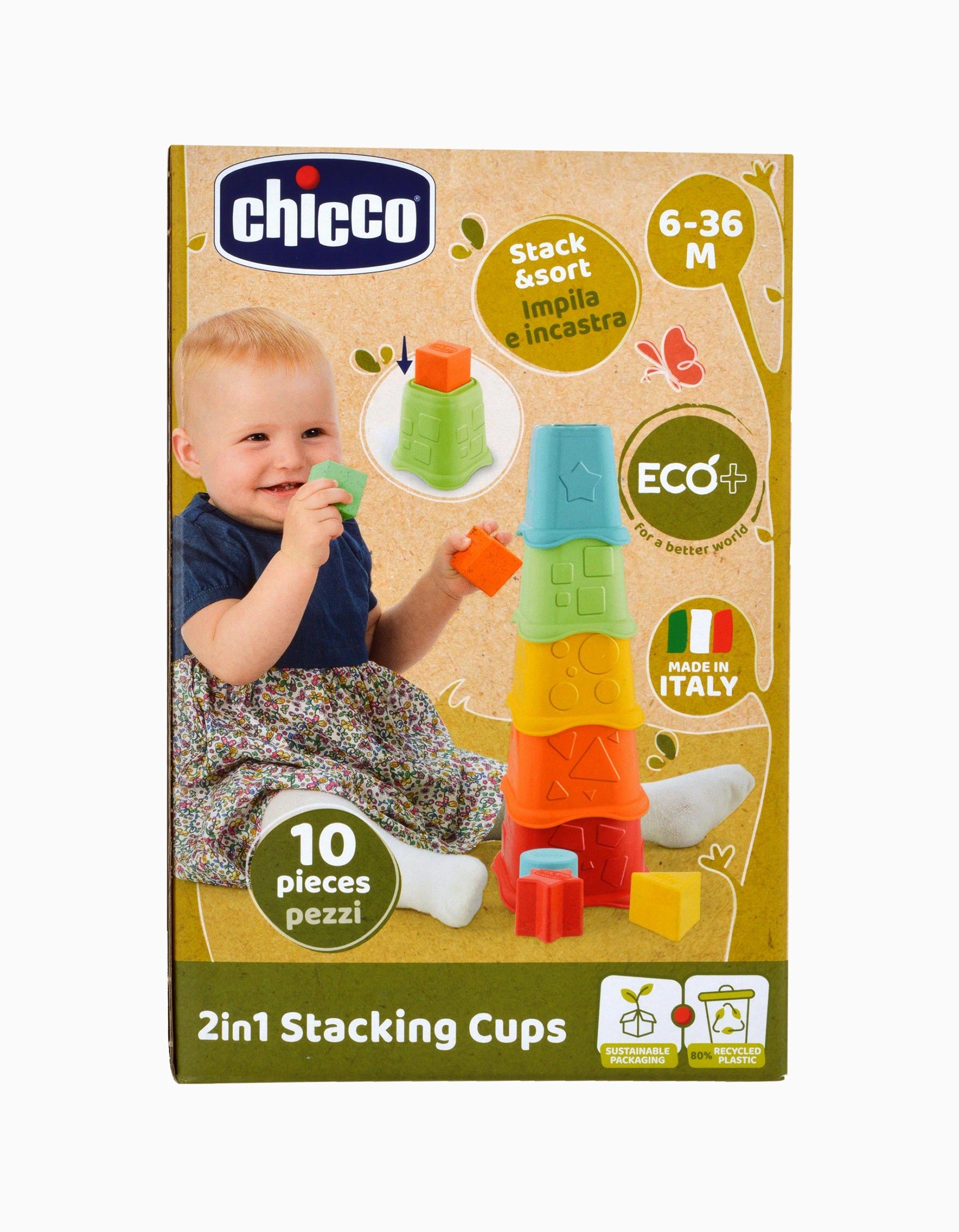 2 in 1 Stacking Cups Eco Chicco 6M+