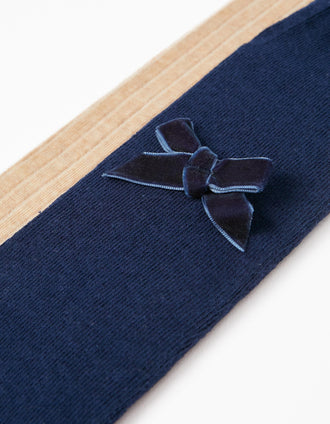 Pack 2 Leotardos para Niña, Azul Oscuro/Beige