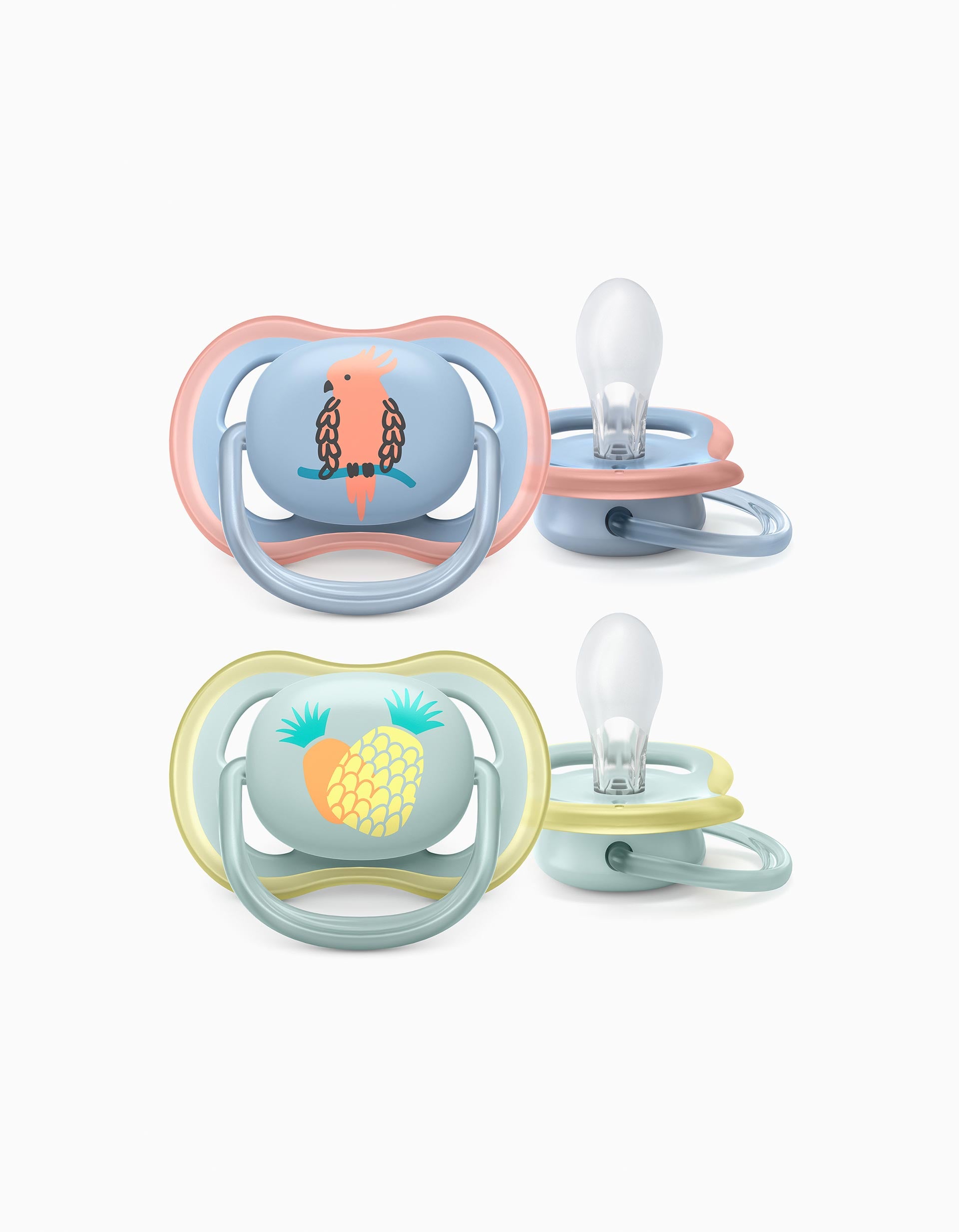 2 Dummies Ultra Air Silicone Tropical 0-6M Philips/Avent