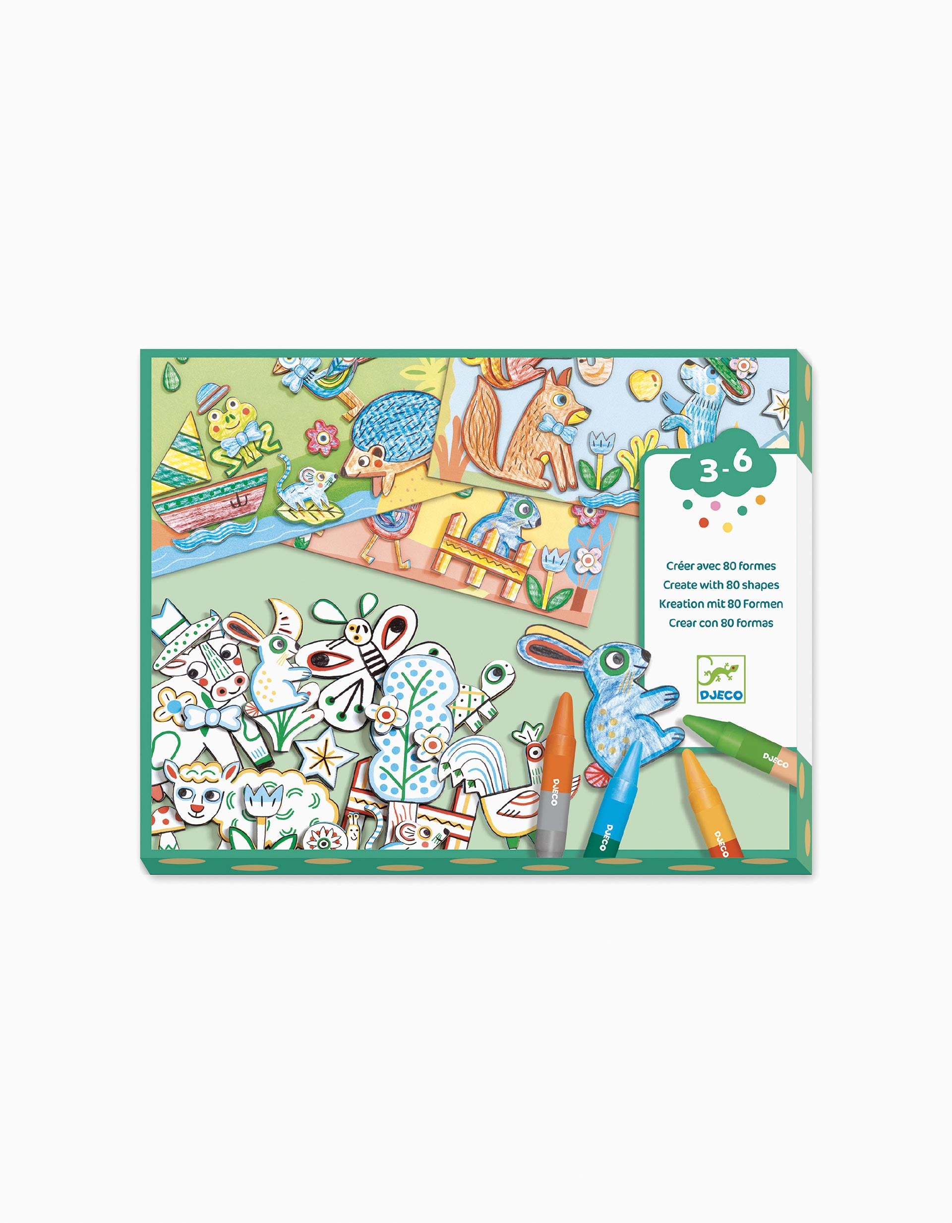 Colouring and Gluing Book Animals Djeco 3A+