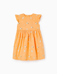 Vestido Floral de Algodón para Bebé Niña, Naranja