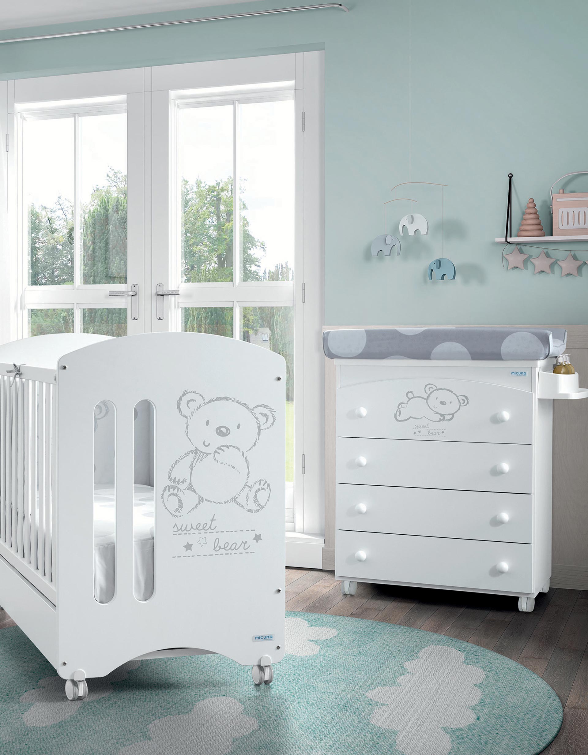 Bath Chest Sweet Bear Stars Grey Micuna