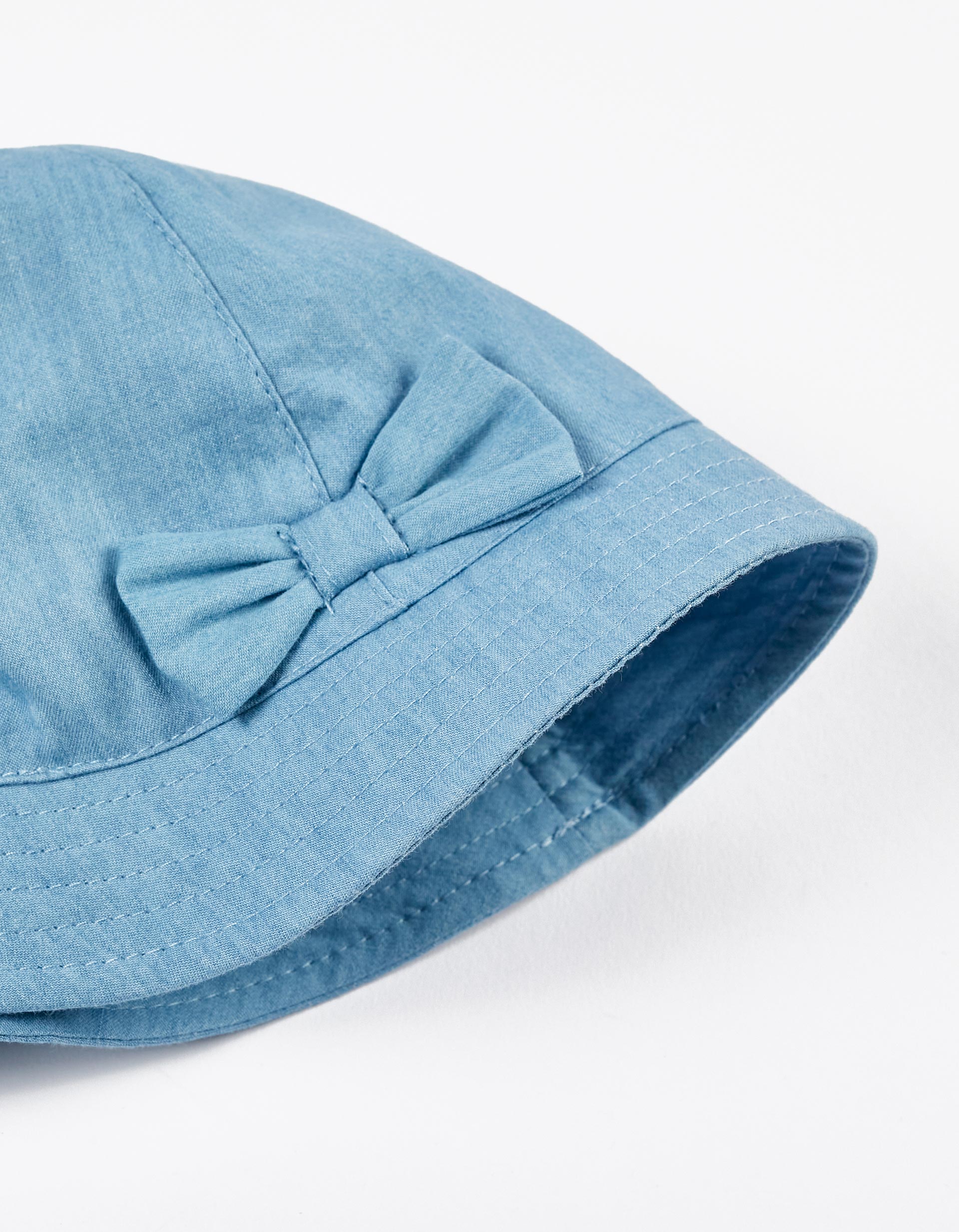 Twill Hat with Bow for Girls, Blue