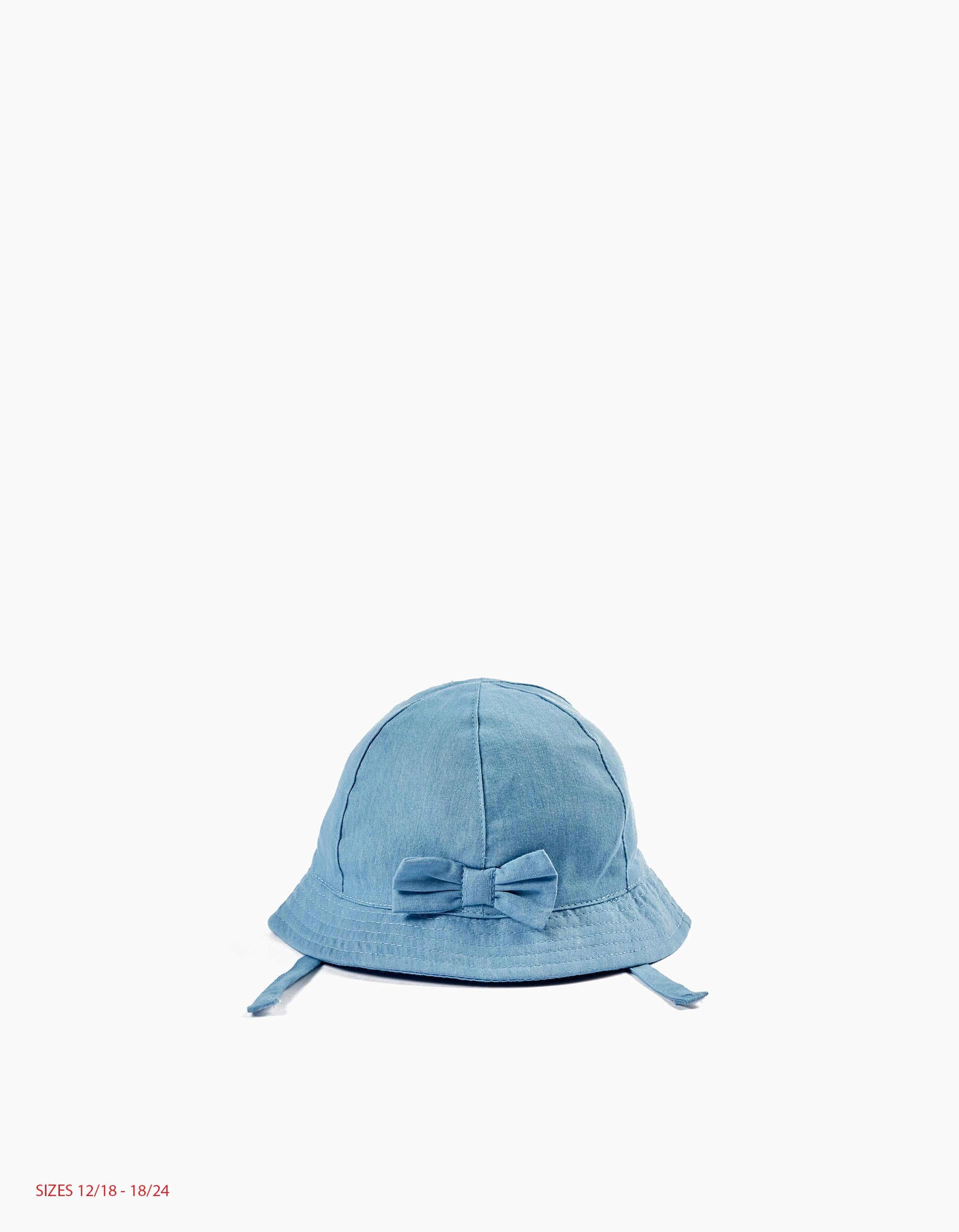 Twill Hat with Bow for Girls, Blue