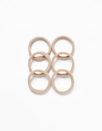 Pack 6 Gomas para el Pelo para Bebé y Niña, Dorado