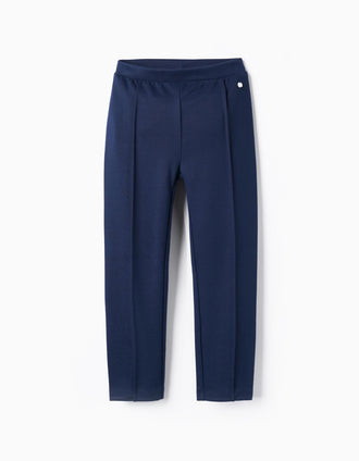 Leggings avec Plis pour Fille, Bleu Foncé