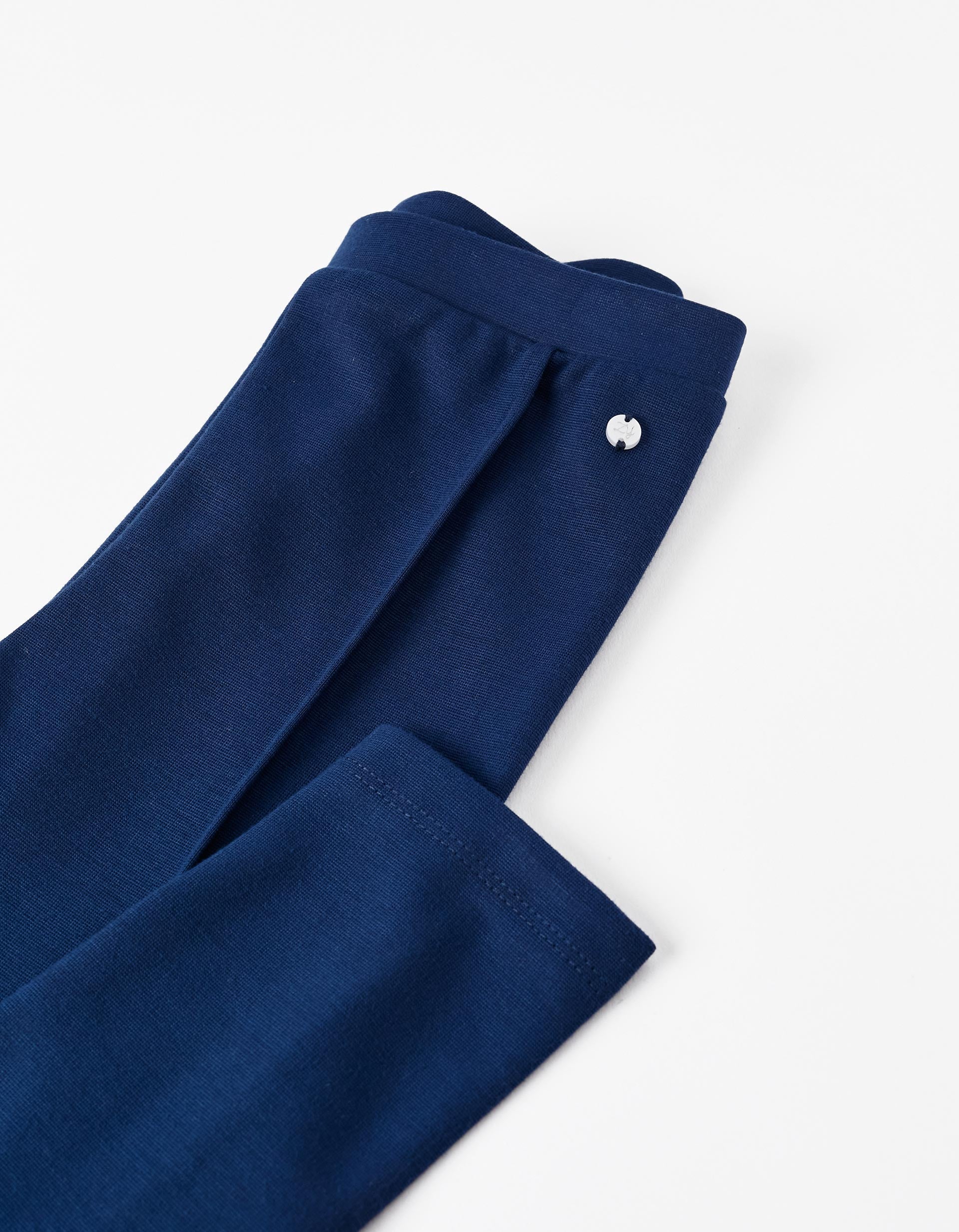 Leggings avec Plis pour Fille, Bleu Foncé