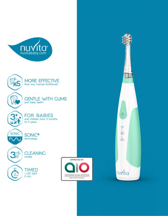 Escova De Dentes Eléctrica C/ Peças Verde Nuvita 3M+