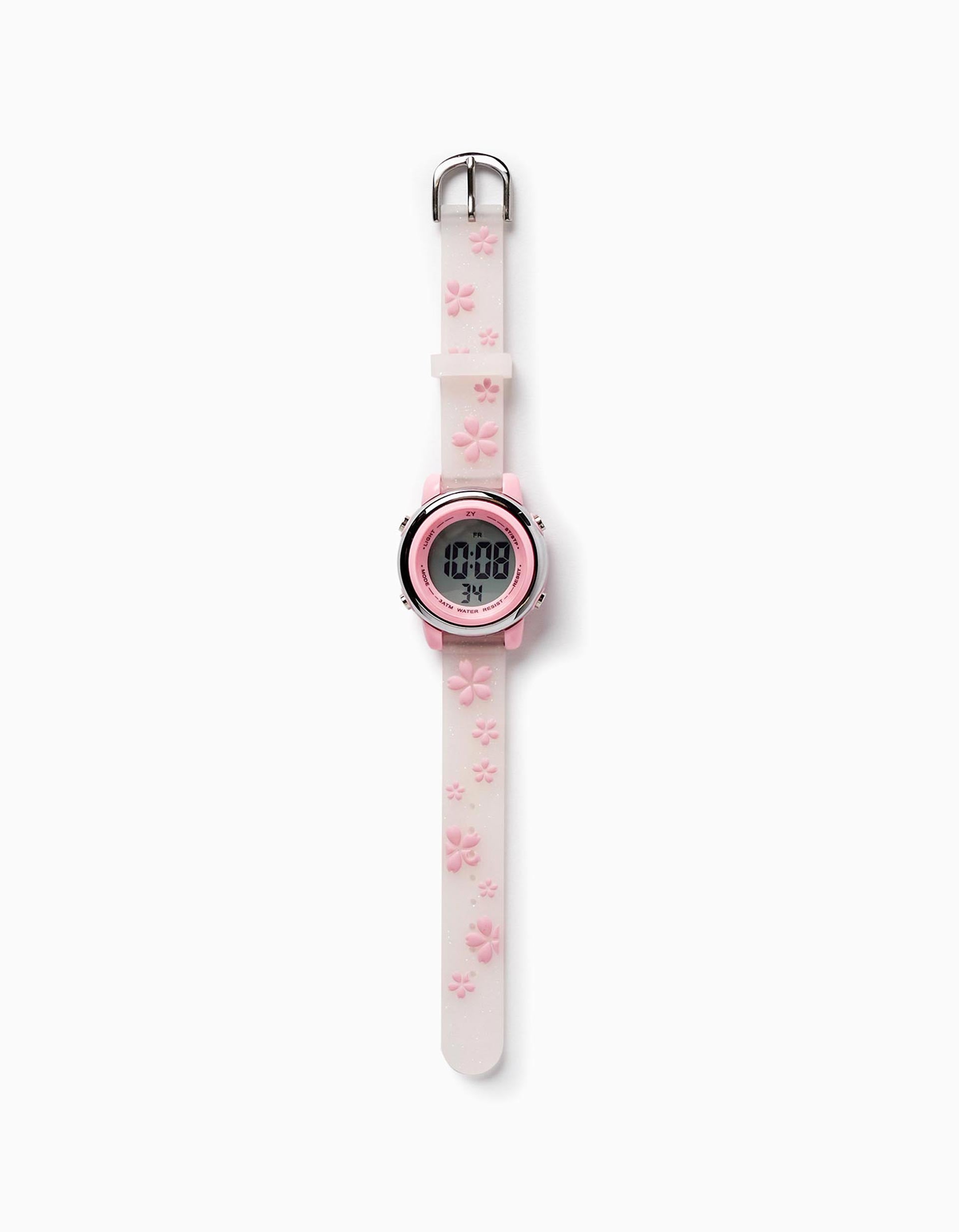 Watch for Girls 'Flowers', Pink/Transparent