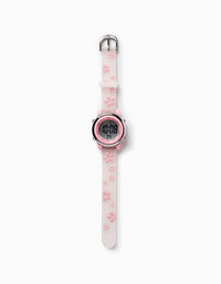 Relógio para Menina 'Flores', Rosa/Transparente