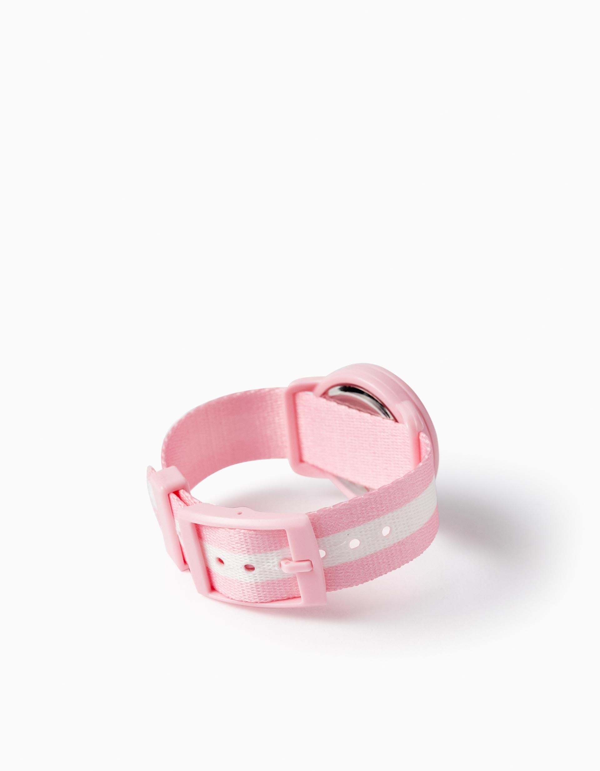 Striped Watch for Girls, Pink/White