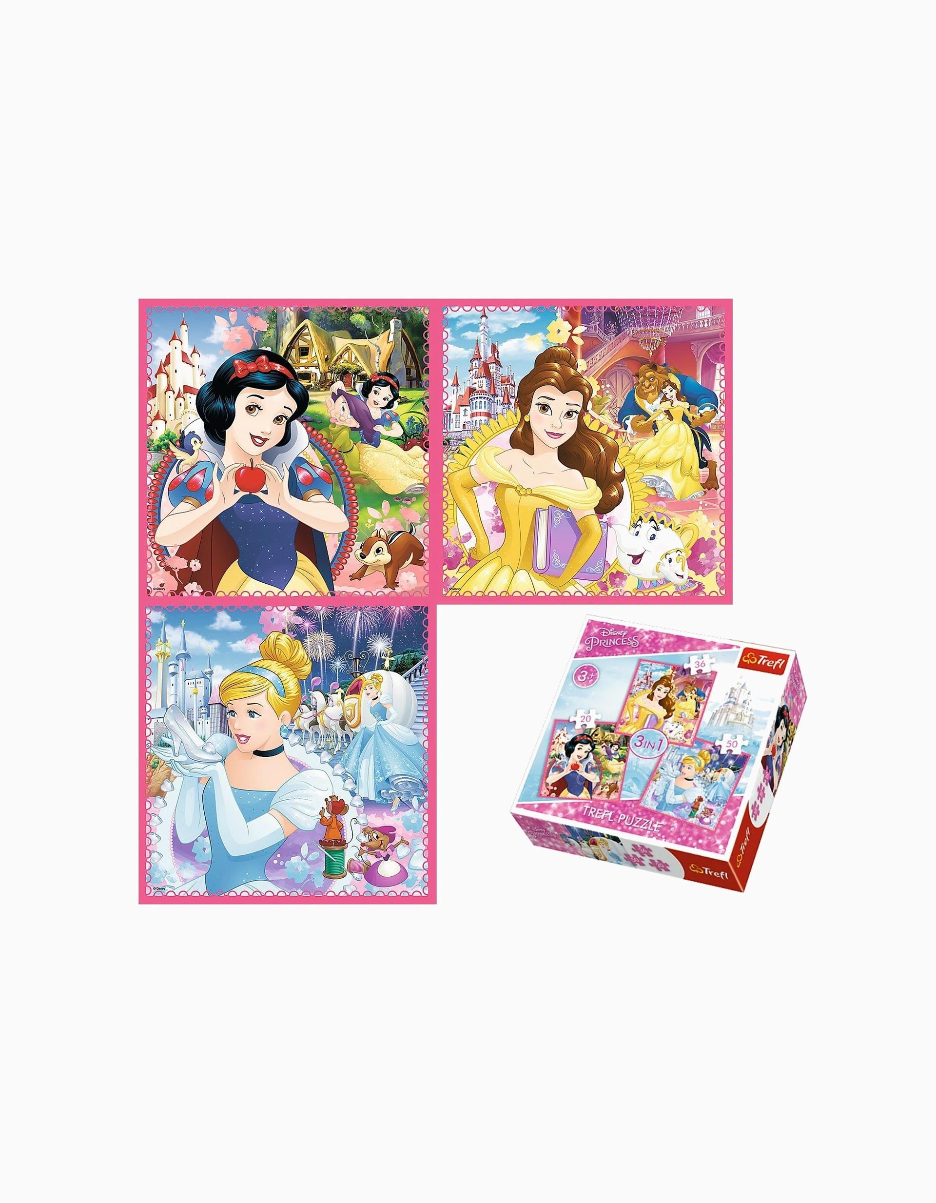 Puzle 3 en 1 Princess Trefl 3A+