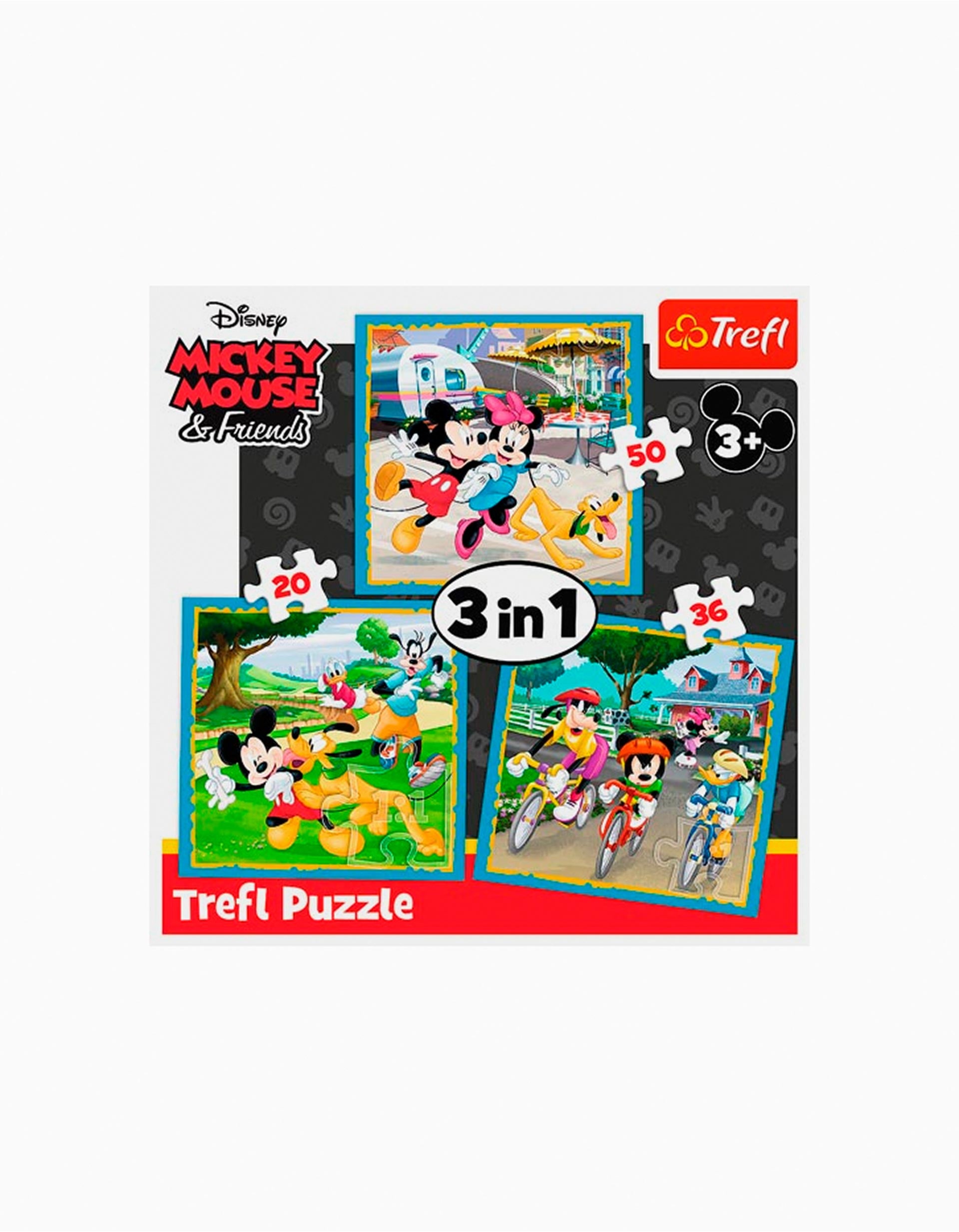 Puzle 3 en 1 Mickey & Friends Trefl 3A+