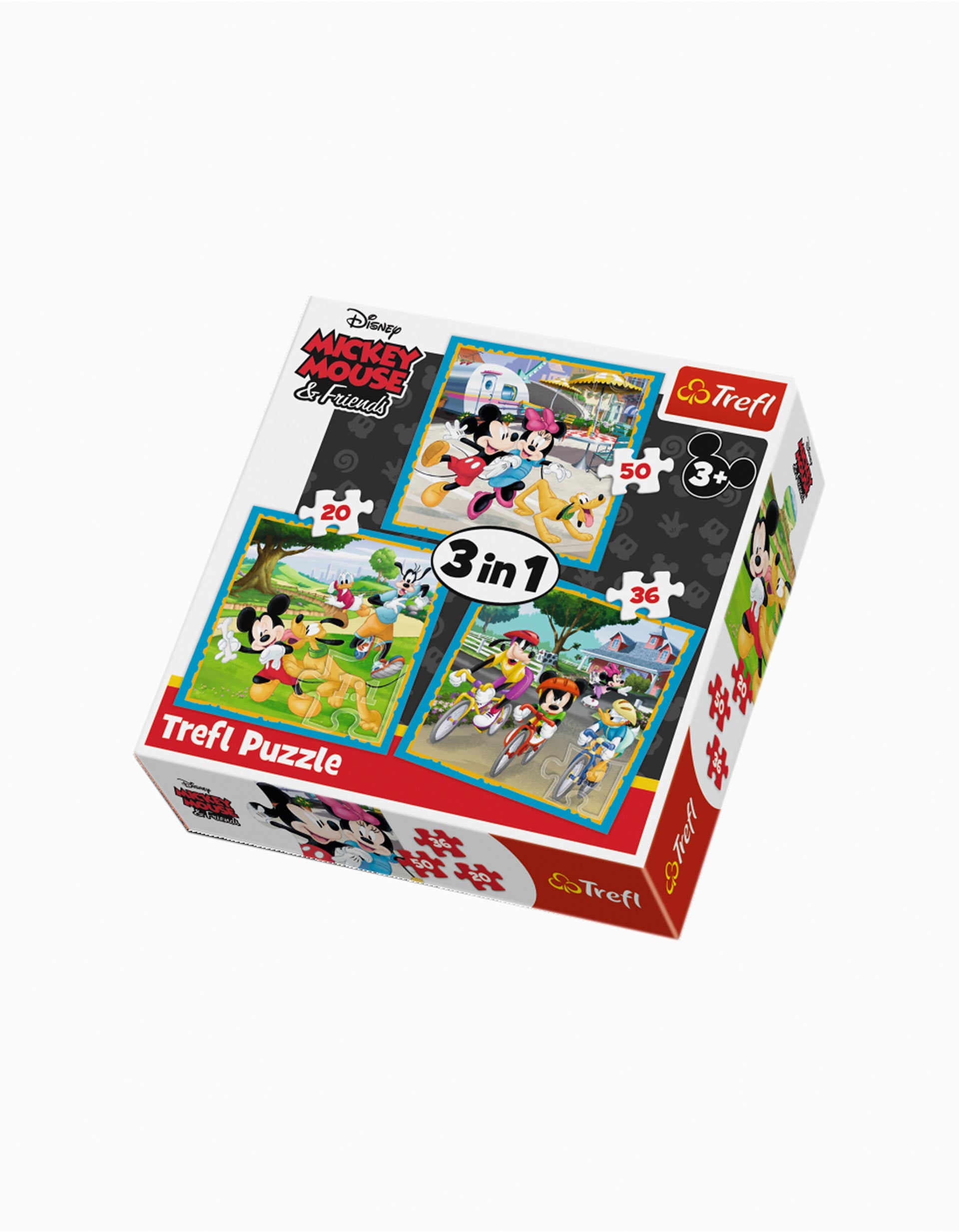 Puzle 3 en 1 Mickey & Friends Trefl 3A+