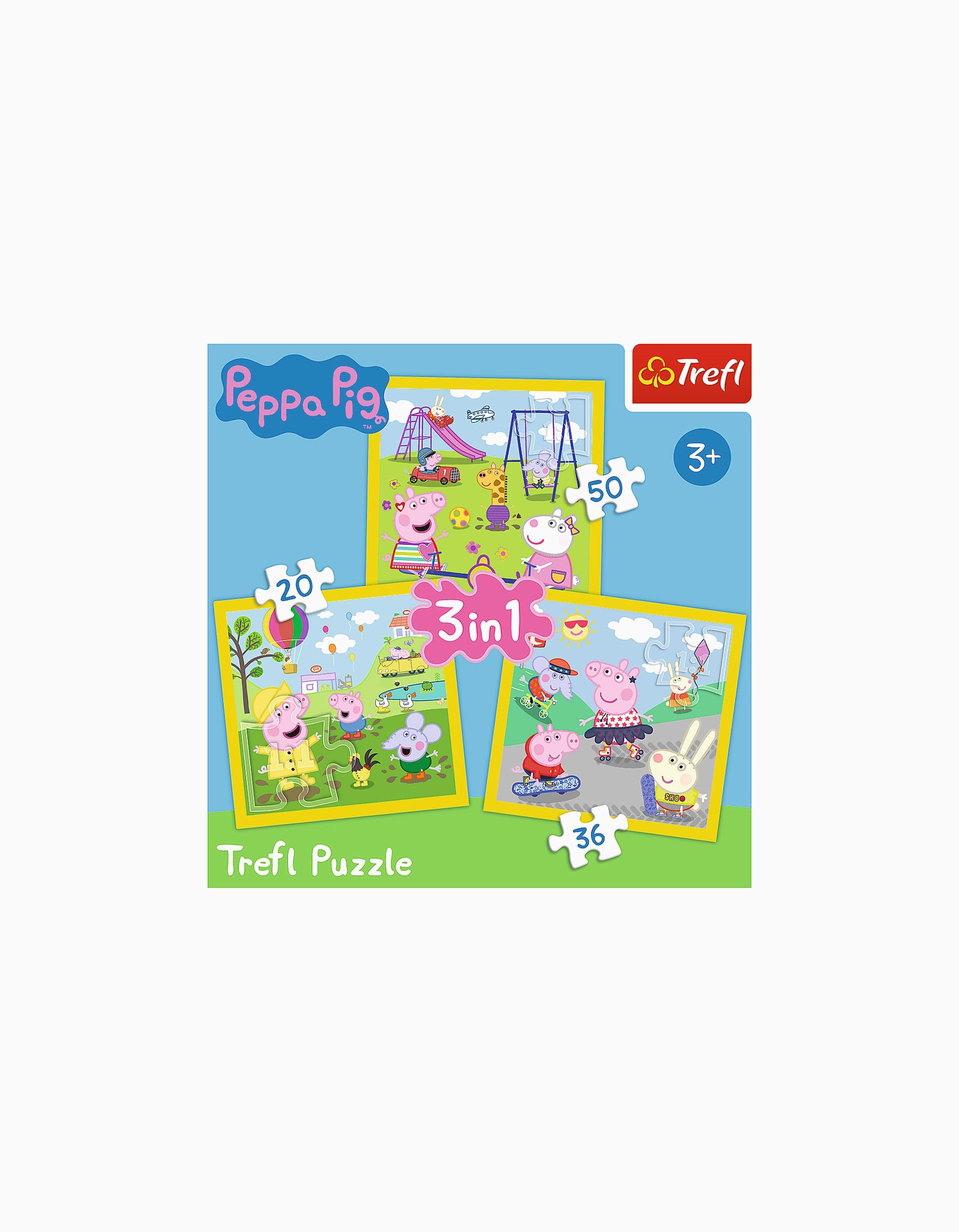 Puzle 3 en 1 Peppa Pig Happy Days Trefl 3A+