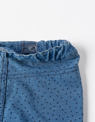 Leggings de Ganga às Bolinhas para Bebé Menina, Azul