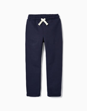 Pantalones de Chándal de Algodón para Niña, Azul Oscuro