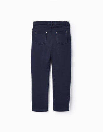 Cotton Jeggings for Girls, Dark Blue