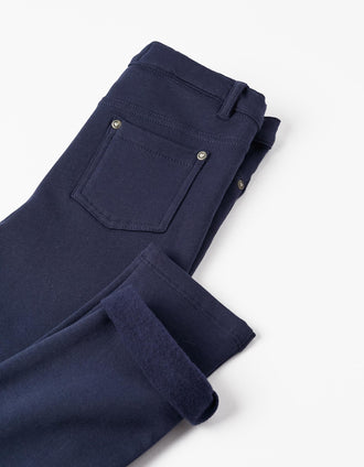 Cotton Jeggings for Girls, Dark Blue