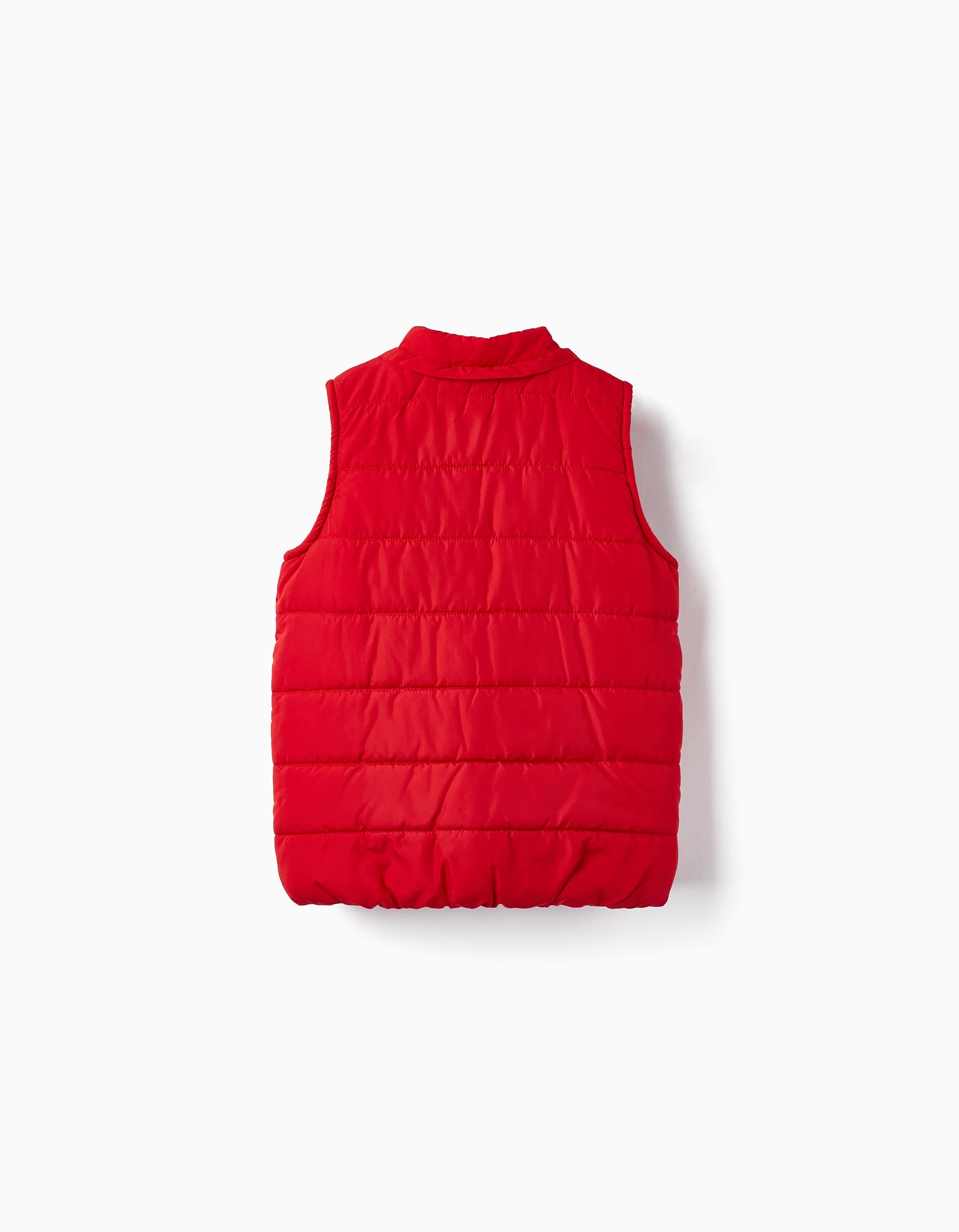 Quilted Vest with Ruffles and Fleece Lining for Girls, Red