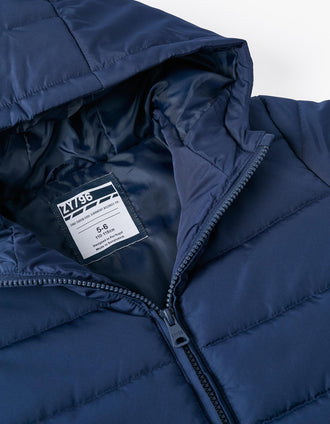 Chaqueta Acolchada con Capucha para Niño, Azul Oscuro