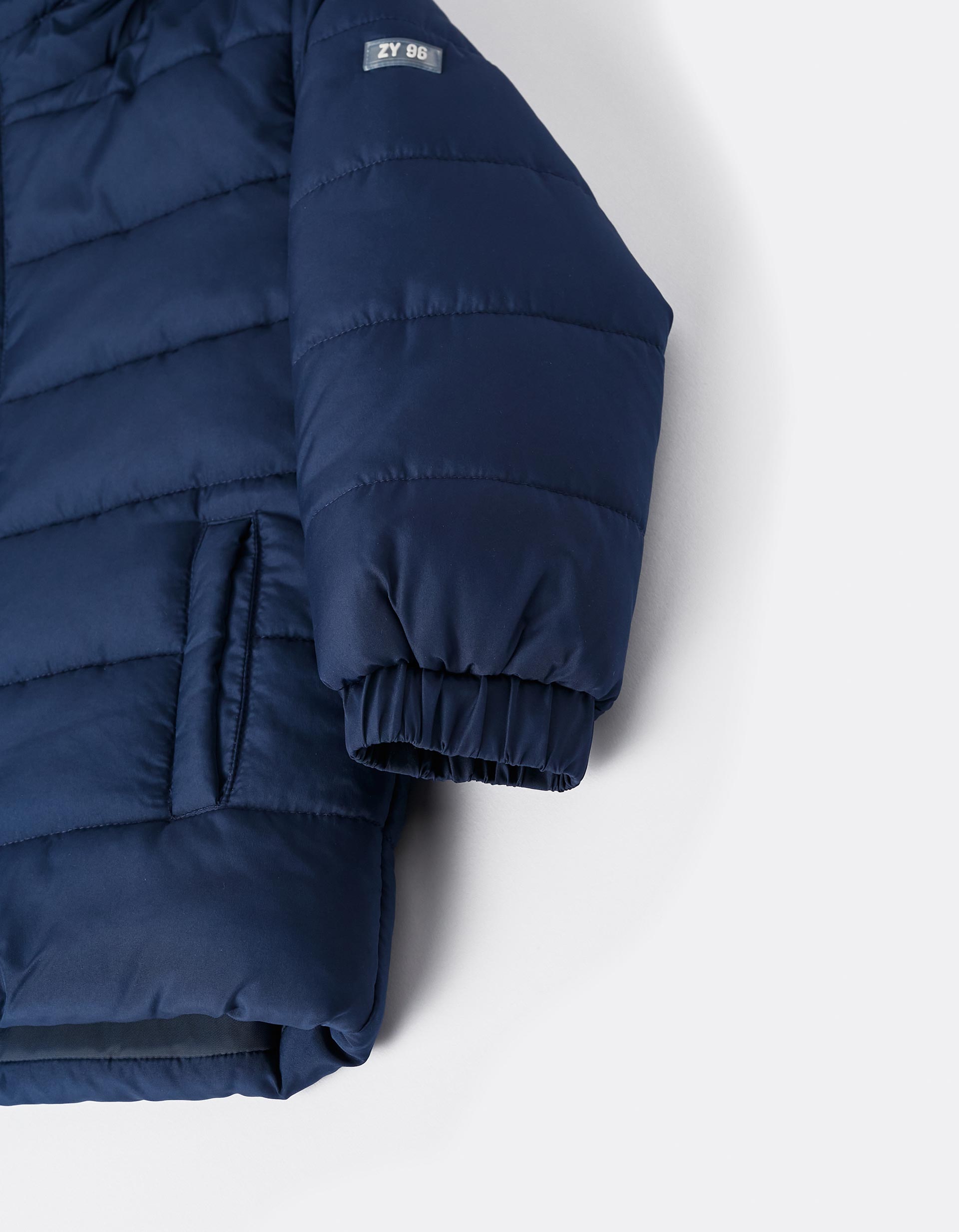 Quilted Jacket with Hood for Boys, Dark Blue