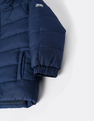 Chaqueta Acolchada con Capucha para Niño, Azul Oscuro