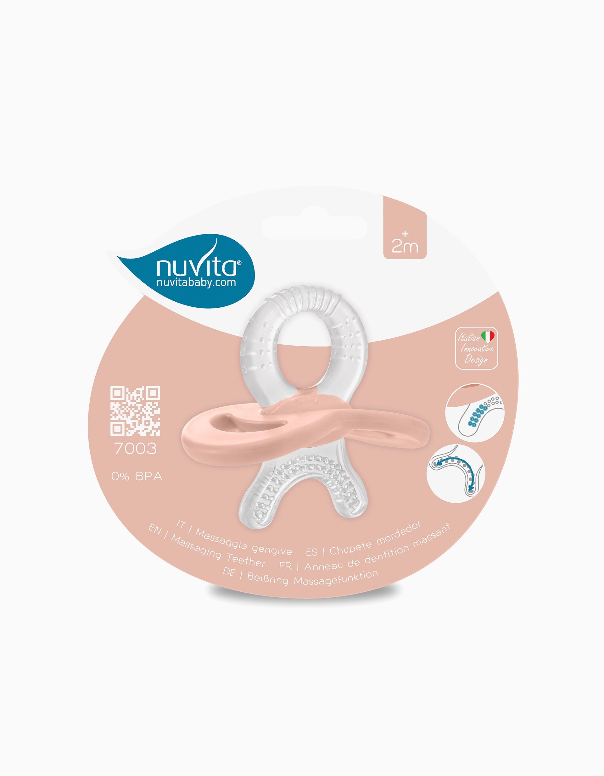 Teether Pastel Pink Nuvita 2M+