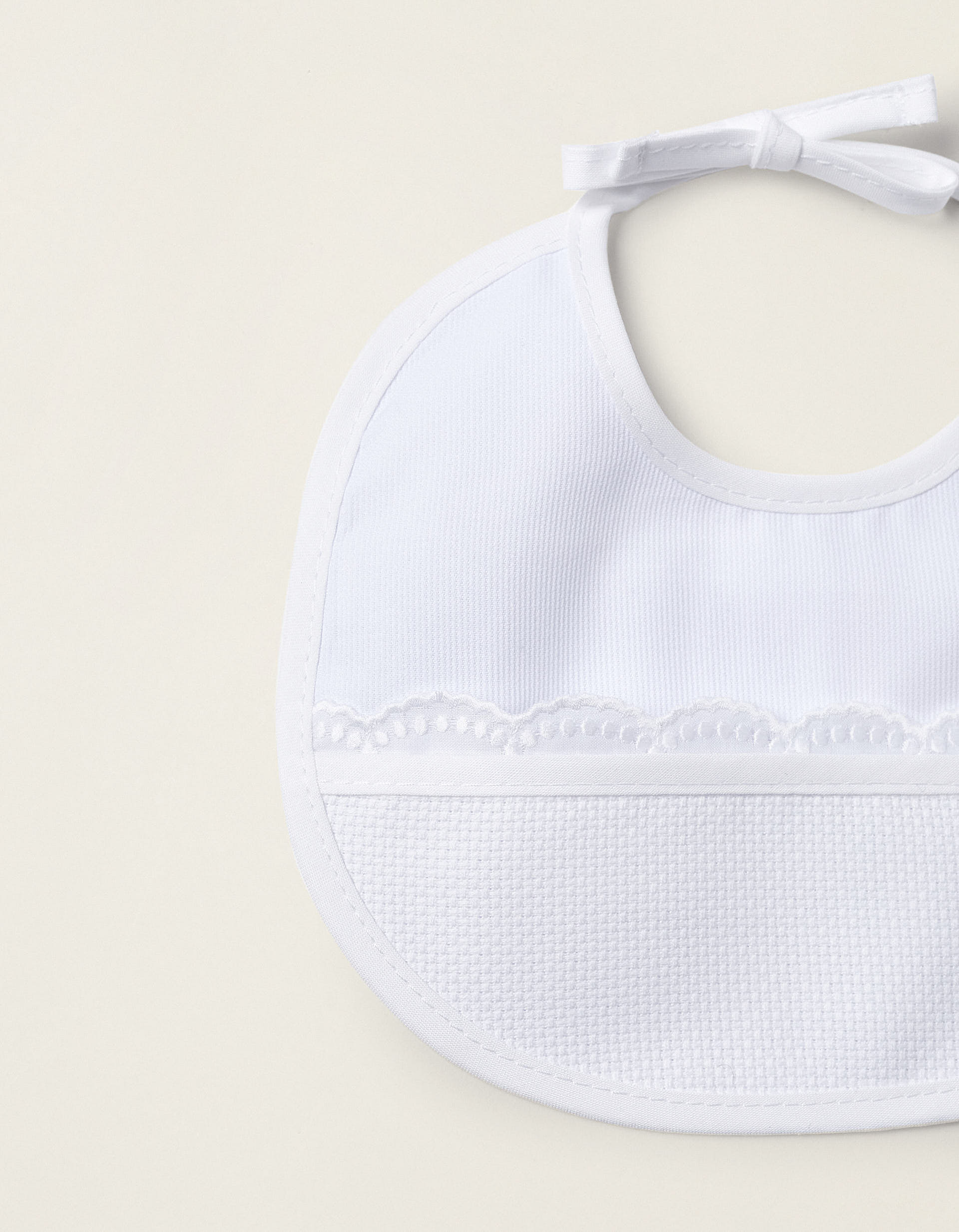 Classic White Embroidery Bib ZY Baby