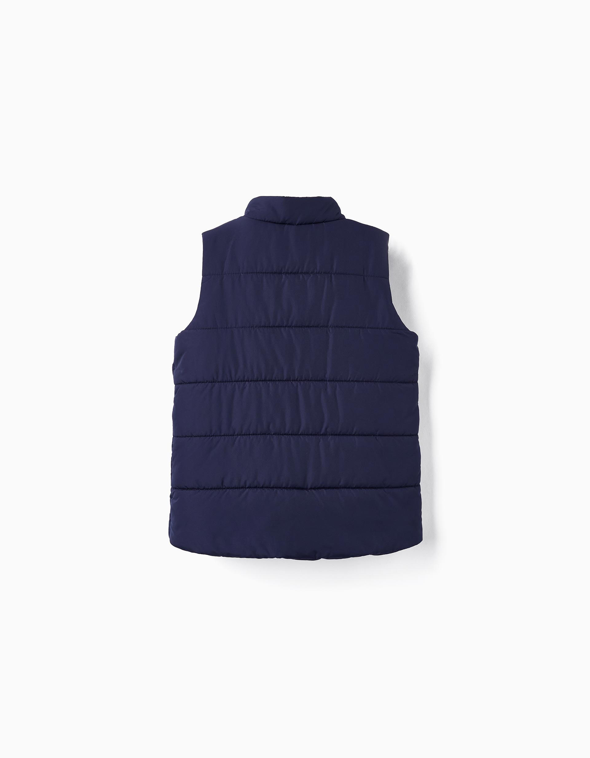 Quilted Vest with Fleece Lining for Boys, Dark Blue