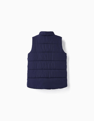 Chaleco Acolchado con Forro Polar para Niño, Azul Oscuro