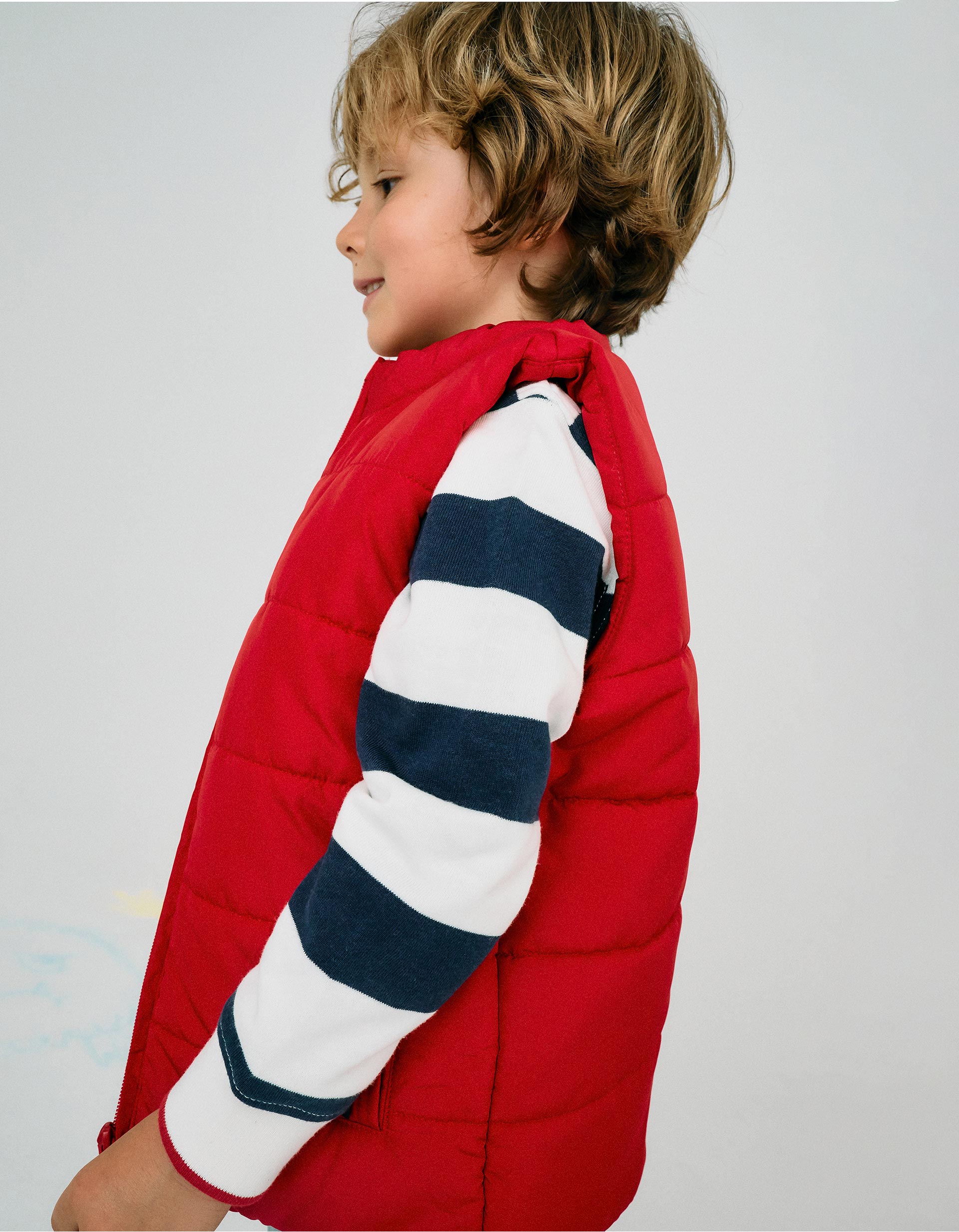 Quilted Vest with Fleece Lining for Boys, Red