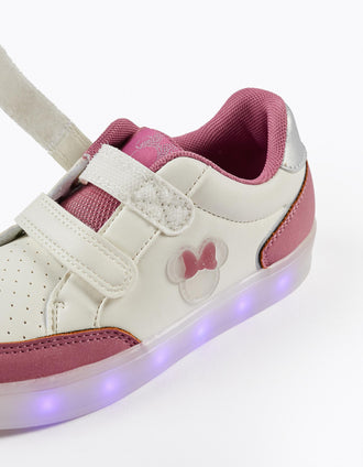 Sapatilhas com Luzes para Menina 'Minnie', Branco/Rosa